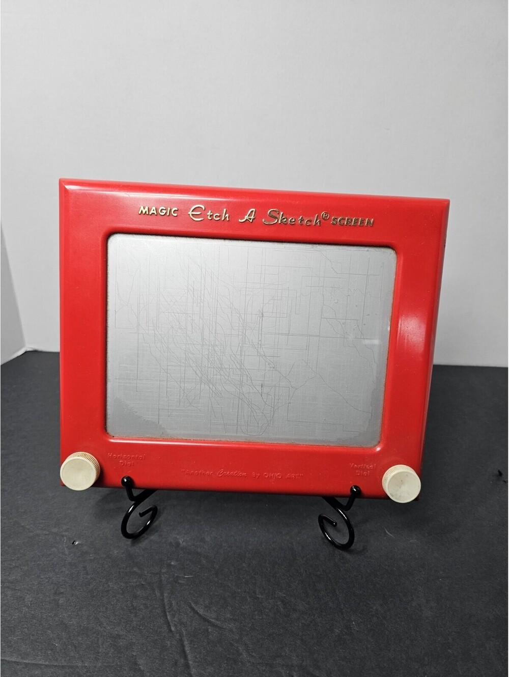 Vintage Original Ohio Art 505 Etch A Sketch Magic Screen Toy Red Working